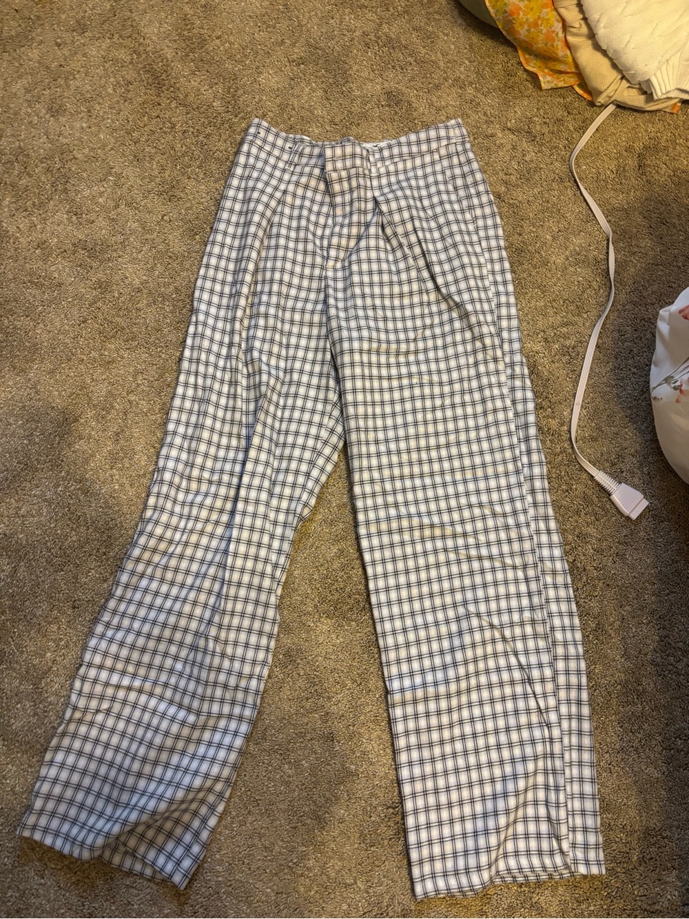 Hollister Blue and White Checked Women's Chinos